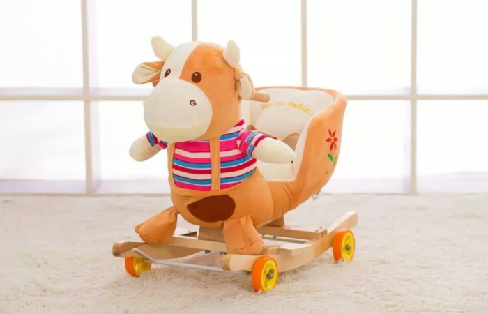 Balansoar, Cu spatar,2 in 1, Functie de mergator si balansoar, Vacuta [4]