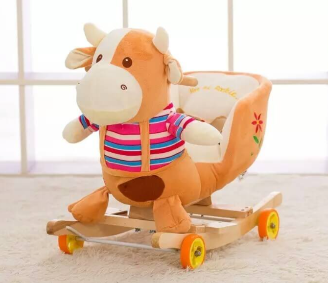 Balansoar, Cu spatar,2 in 1, Functie de mergator si balansoar, Vacuta [3]