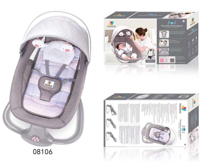 Balansoar electric 3 in 1, cu bluetooth, telecomanda, Mastela [11]