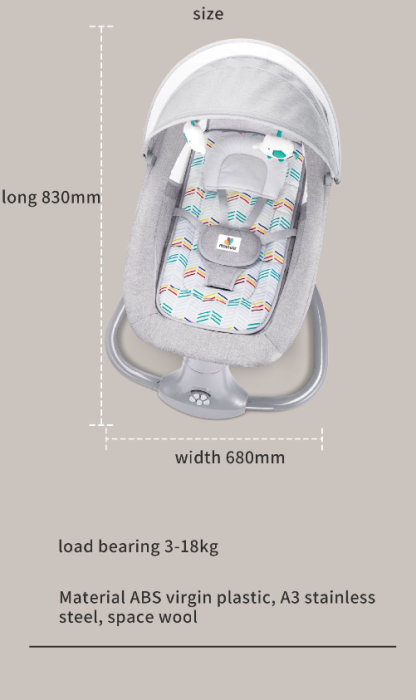 Balansoar electric 3 in 1, cu bluetooth, telecomanda, Mastela [21]