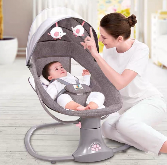 Balansoar electric 3 in 1, cu bluetooth, telecomanda, Mastela [15]