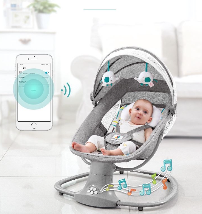 Balansoar electric 3 in 1, cu bluetooth, telecomanda, Mastela [17]