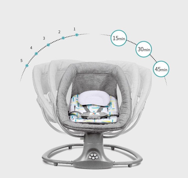 Balansoar electric 3 in 1, cu bluetooth, telecomanda, Mastela [16]