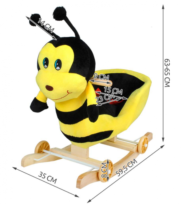 Balansoar Pentru Bebelusi, Albinuta, Lemn + Plus, 60 x 34 x  45 Cm [8]