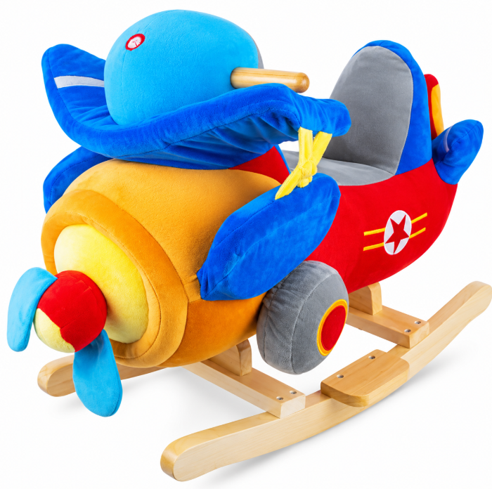 Balansoar pentru bebelusi, Avion, lemn + plus, 60x34x45 cm [2]