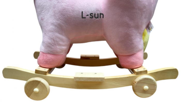 Calut Balansoar, Lemn si Plus, Cu Rotile, cu esarfa, cu lumini si sunete, 61 Cm [7]