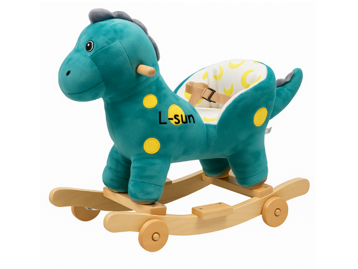 Balansoar Pentru Bebelusi, Lemn + Plus, 60x34x45 Cm, Puisor de Dinozaur [2]