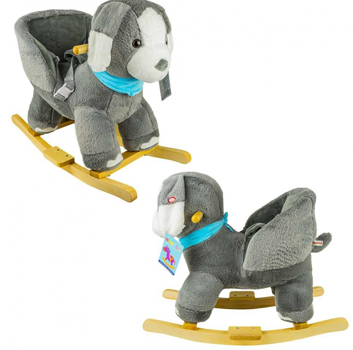 Balansoar pentru pebelusi, model catel, Gri, 68x30x56 cm [3]