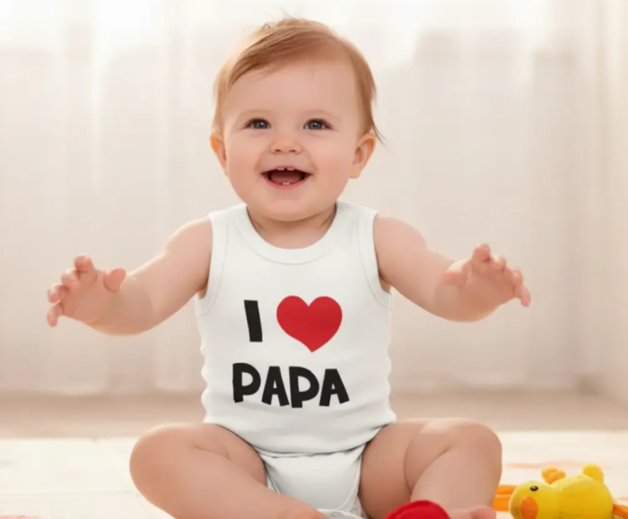 Body copii, Imi iubesc tatal, alb [2]