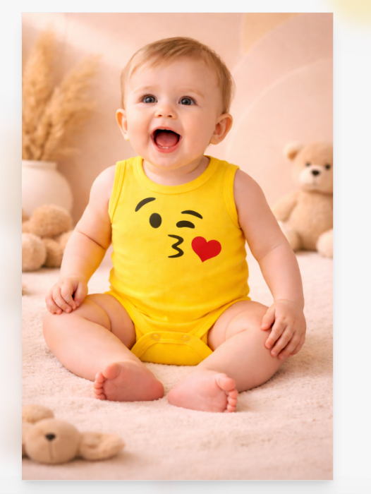 Body cu Imprimeu Emoji Zâmbitor, Bebe iubitor [2]