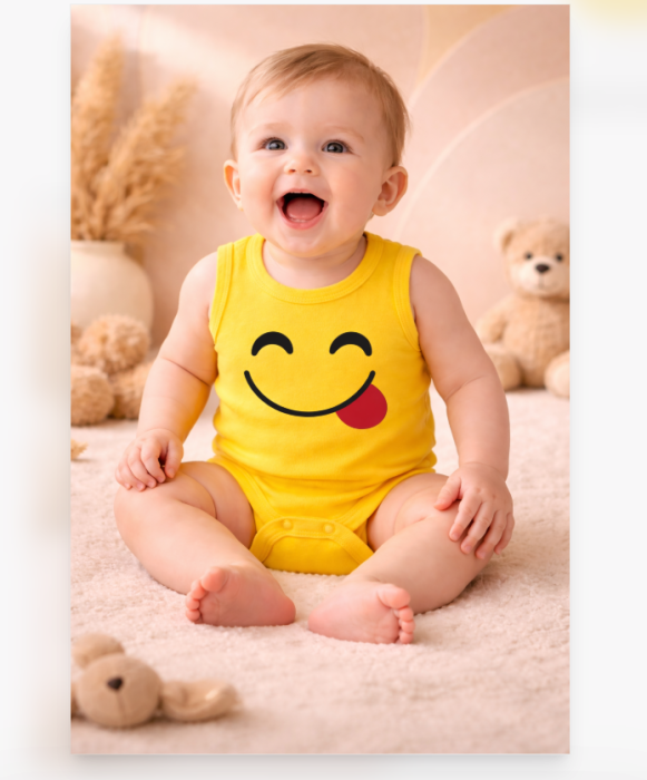 Body cu Imprimeu Emoji Zâmbitor, Mâncacila [2]