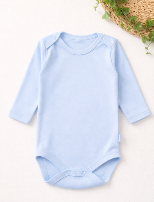 Body simplu cu mânecă lungă, Albastru [2]