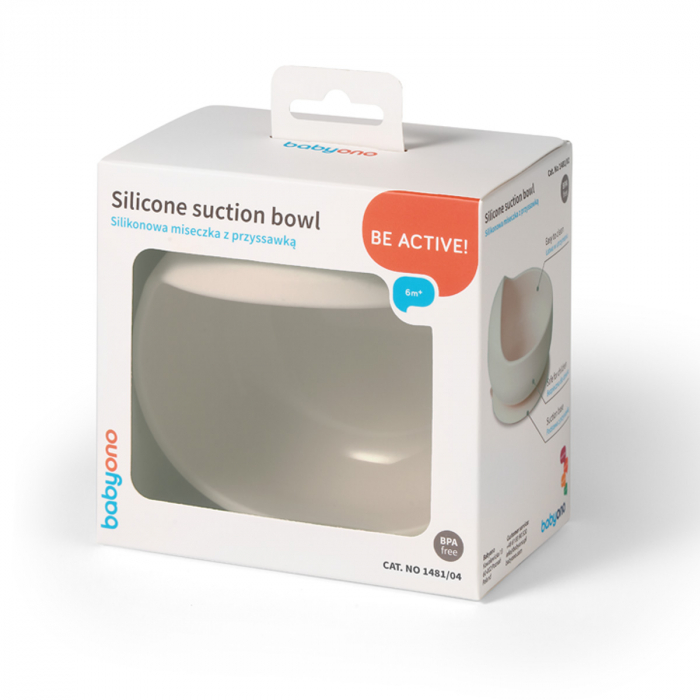 Bol din silicon cu ventuza pentru copii Babyono crem [2]
