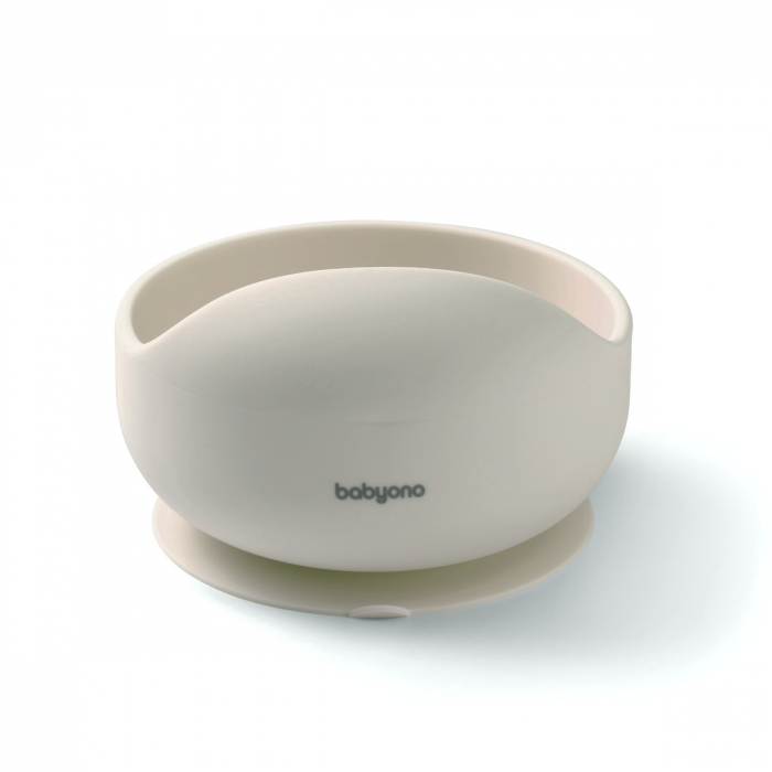 Bol din silicon cu ventuza pentru copii Babyono crem [1]