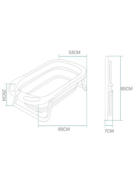 Cadita pliabila anatomica ,cu golire,cu termometru senzorial electronic si suport anatomic,suport pentru dus,Bubu-Still®,roz [2]