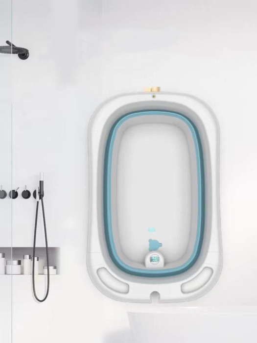 Cadita pliabila anatomica ,cu golire,cu termometru senzorial electronic si suport anatomic,suport pentru dus,Bubu-Still®,roz [4]