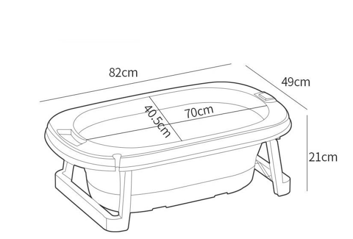Cadita pliabila, cu termometru digital si pelicula interioara antiderapanta, suport pentru cap de dus, albastra [6]
