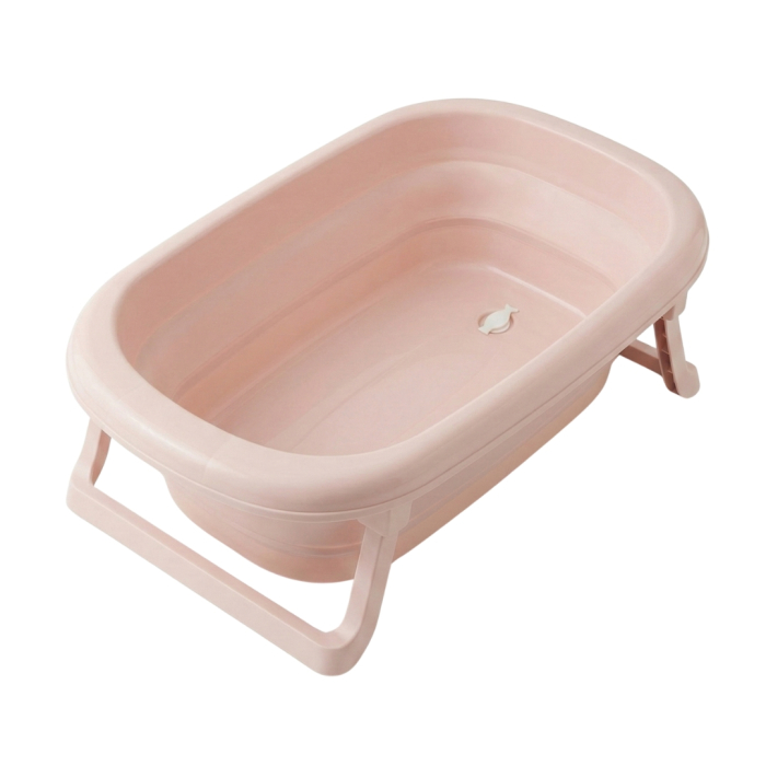 Cadita pliabila cu dop de scurgere si termometru Rosewater Tega Baby [2]