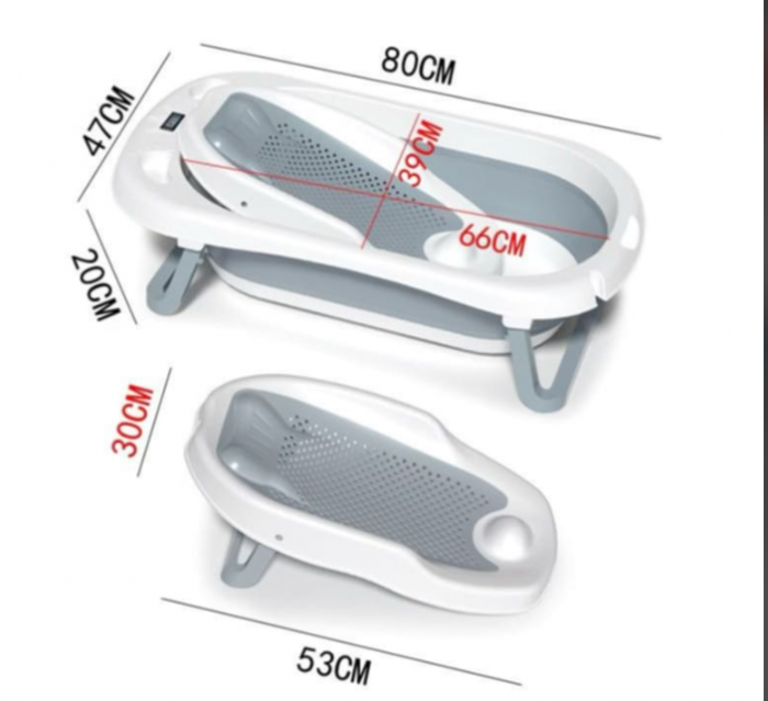 Cadita pliabila, cu reductor detasabil si termometru, Gri [2]