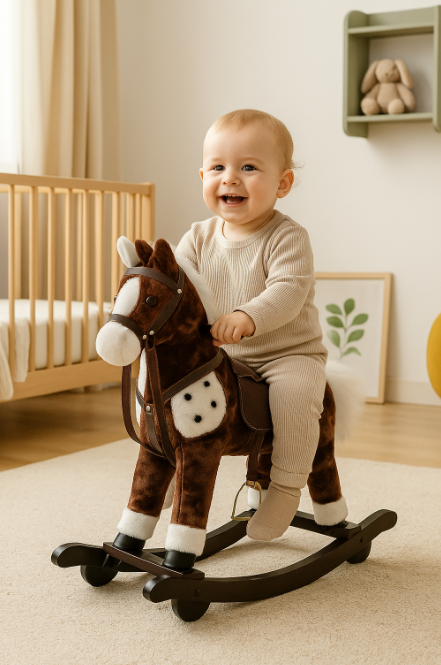Calut balansoar, 2 in 1, cu rotile, muzical si cu lumini, Bubu-Still, 70 cm [2]