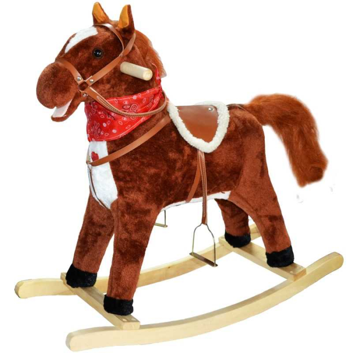 Calut balansoar, lemn + plus, caramiziu/maro, 70 cm [1]