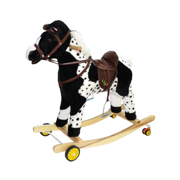 Calut balansoar, lemn + plus, cu rotile, 74 cm [1]