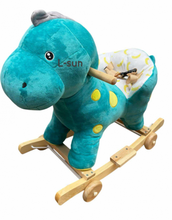 Balansoar Pentru Bebelusi, Lemn + Plus, 60x34x45 Cm, Puisor de Dinozaur [3]