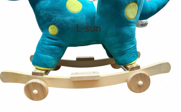 Balansoar Pentru Bebelusi, Lemn + Plus, 60x34x45 Cm, Puisor de Dinozaur [4]