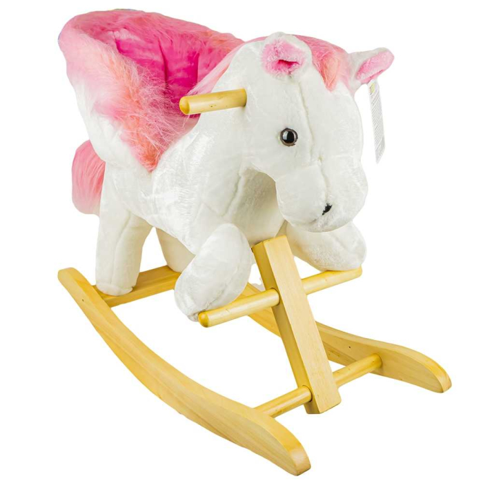 Calut Balansoar Pentru Bebelusi, Lemn + Plus, Roz, 60x34x45 Cm [4]