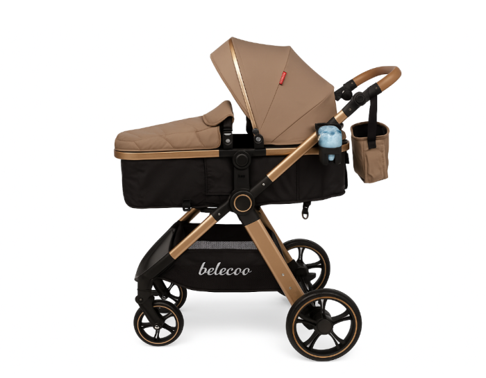 Carucior 2 in 1, Cu landou Reversibil, copertina extensibila, Element dublu de sustinere, geanta pentru scutece, Belecoo [1]