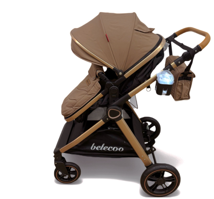 Carucior 2 in 1, Cu landou Reversibil, copertina extensibila, Element dublu de sustinere, geanta pentru scutece, Belecoo [2]