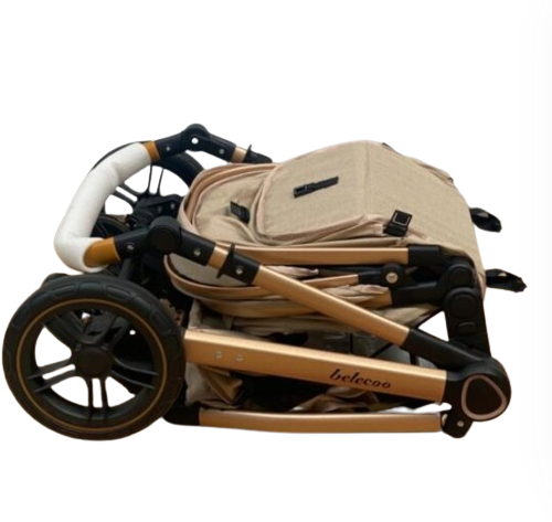 Carucior 2 in 1, Cu landou Reversibil, copertina extensibila, geanta pentru scutece, Belecoo [10]