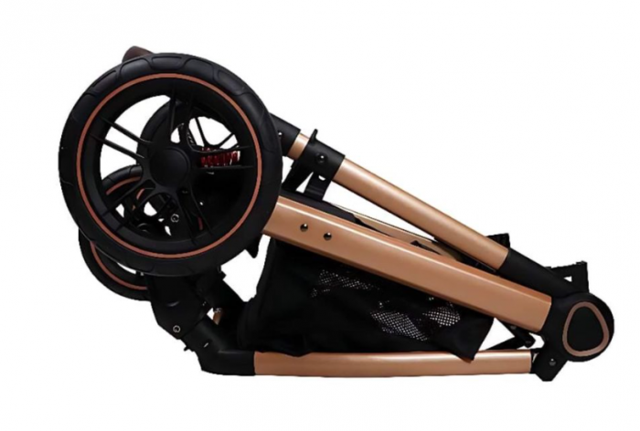 Carucior 2 in 1, Cu landou Reversibil, copertina extensibila, geanta pentru scutece, Belecoo [9]