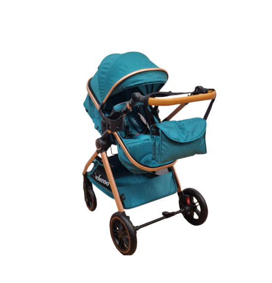 Carucior 2 in 1, Cu landou Reversibil, copertina extensibila, geanta pentru scutece, Belecoo [3]