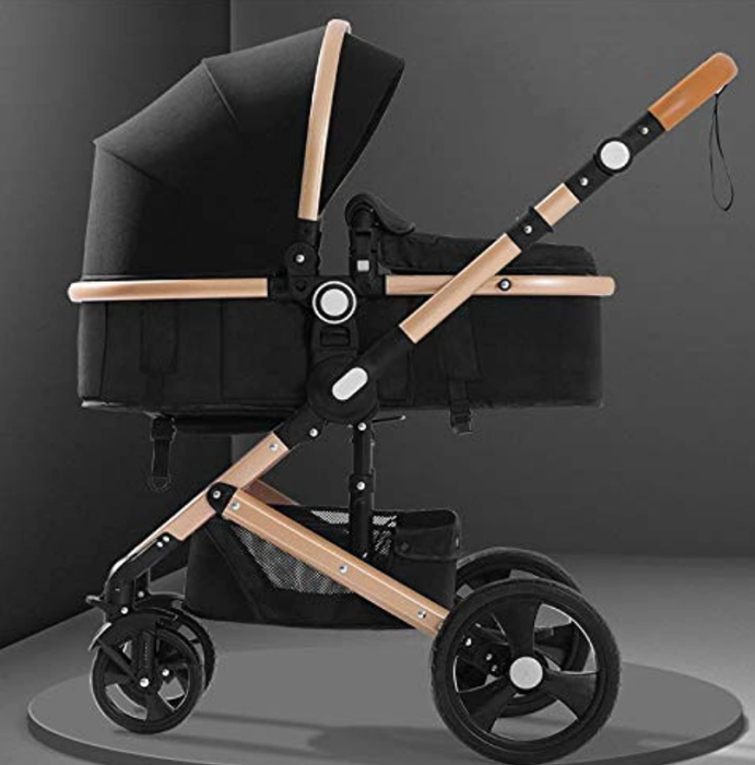 Carucior 2 in 1, Cu landou Reversibil, copertina extensibila, geanta pentru scutece, Belecoo [2]