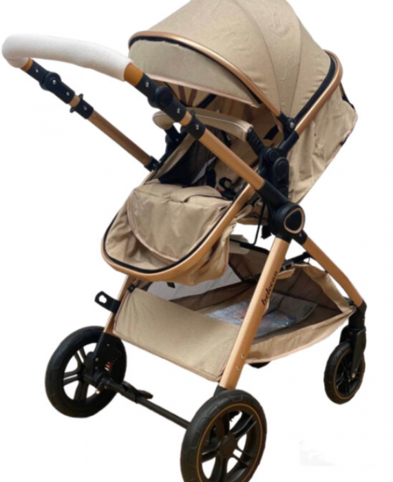 Carucior 2 in 1, Cu landou Reversibil, copertina extensibila, geanta pentru scutece, Belecoo [12]