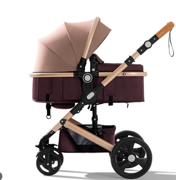 Carucior 2 in 1, Cu landou Reversibil, copertina extensibila, geanta pentru scutece, Belecoo [2]