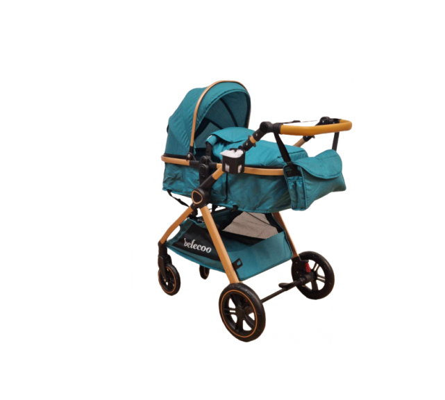 Carucior 2 in 1, Cu landou Reversibil, copertina extensibila, geanta pentru scutece, Belecoo [5]