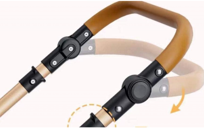 Carucior 2 in 1, Cu landou Reversibil, copertina extensibila, geanta pentru scutece, Belecoo [8]