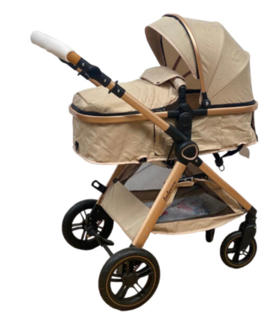 Carucior 2 in 1, Cu landou Reversibil, copertina extensibila, geanta pentru scutece, Belecoo [13]
