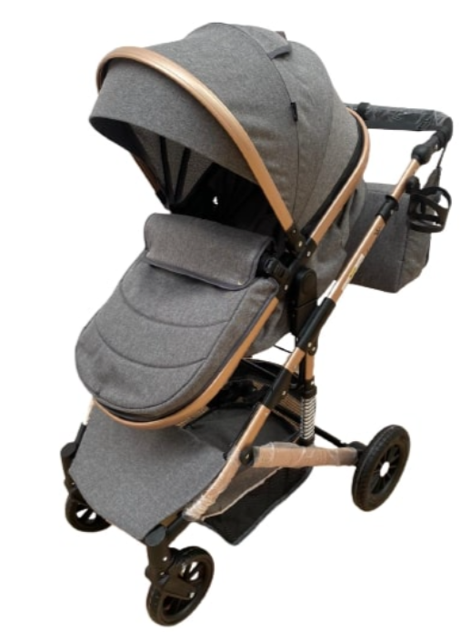 Carucior 2 in 1, cu suspensie dinamica, landou reversibil, geanta pentru accesorii, multifunctional, gri [3]