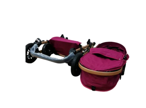 Carucior 2 in 1, cu suspensie dinamica, landou reversibil, geanta pentru accesorii, multifunctional, mov [7]