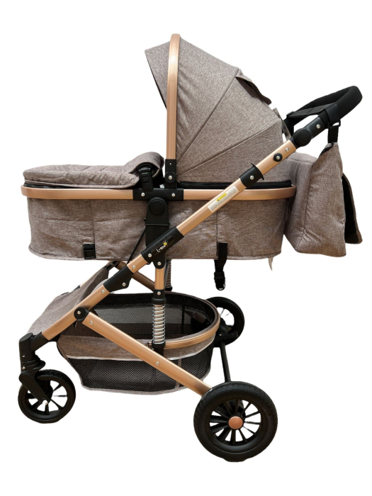 Carucior 2 in 1, Cu suspensii duble,Geanta pentru accesorii, Viziera de vara inclusa,bej [2]