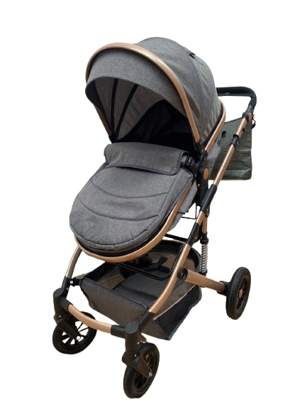 Carucior 2 in 1, Cu suspensii duble, Geanta pentru accesorii, Viziera de vara inclusa, Gri [2]