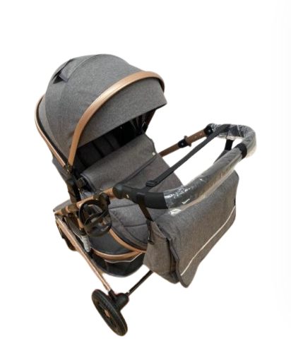 Carucior 2 in 1, Cu suspensii duble, Geanta pentru accesorii, Viziera de vara inclusa, Gri [5]