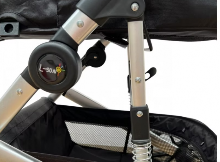 Carucior 2 in 1, dubla suspensie, matlasat, Bubu-Still Sun, 0-36 luni, Gri [11]