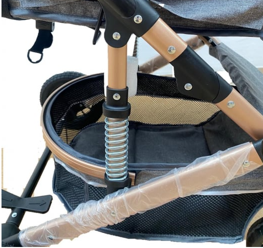 Carucior 2 in 1, Dubla suspensie pe roata si cadru, Geanta inclusa, Plasa de tantari inclusa, Roata cauciuc, Albastru Cosmic [7]