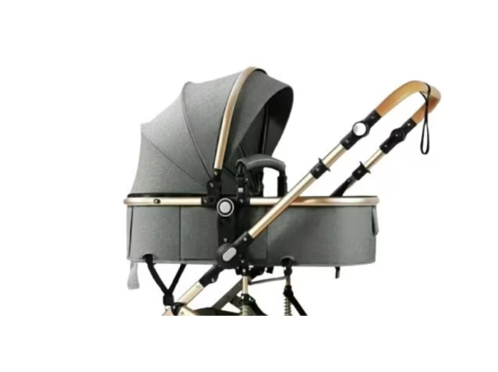 Carucior 2 in 1 landou transformabil, 0-36 luni, cadru de aluminiu sidefat, suspensie dinamica, Graphit [3]
