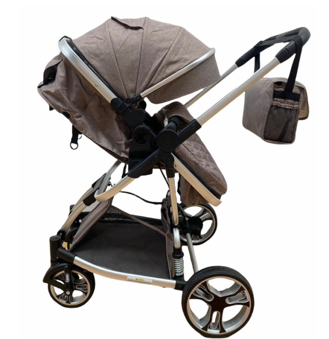 Carucior 2 in 1, Modul sport inclus, Bubu-Still Sun, Strangere troler, Salteluta din bambus,bej [3]