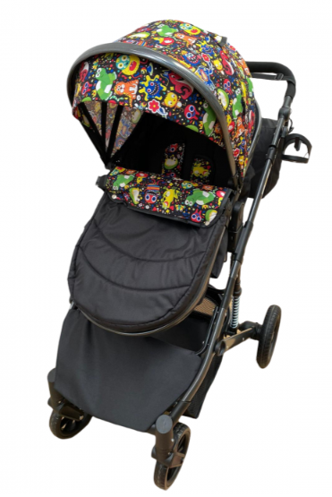 Carucior 2 in 1,Modul sport transformabil din landou, Plasa de insecte si geanta de scutece, roata cauciuc, Dubla suspensie pe roata, multicolor jucarii [5]